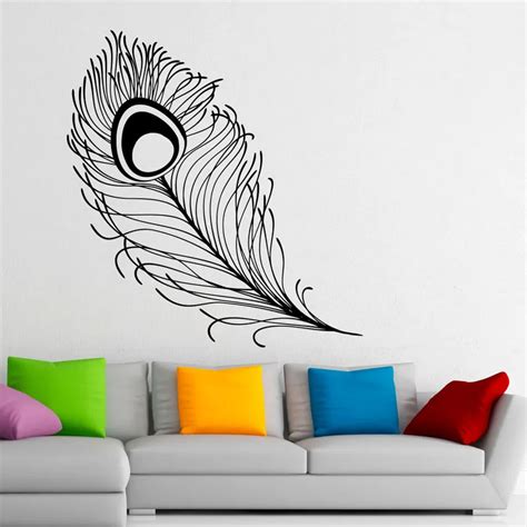 feather wall stickers|peacock feather stickers.